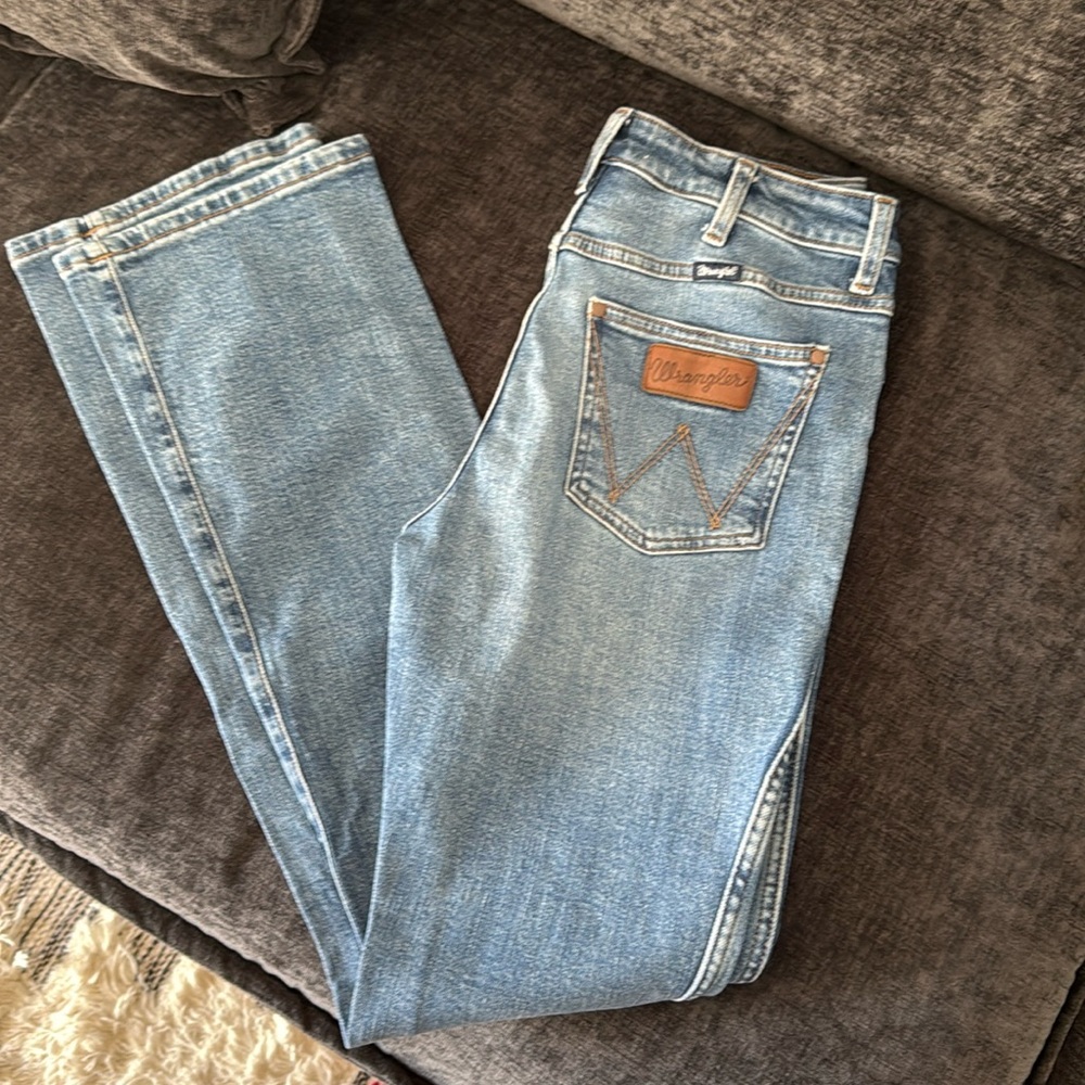 Wrangler high rise boot cut retro denim jeans